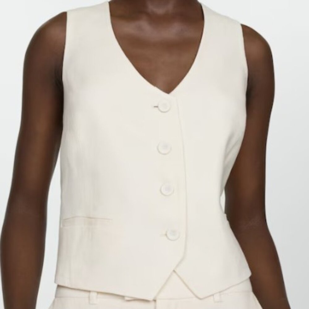NWT Mango Linen Vest S - Picture 5 of 6